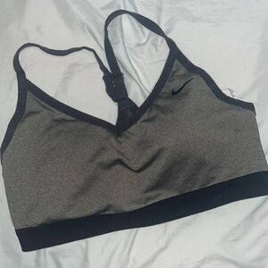 Gray Nike sports bra